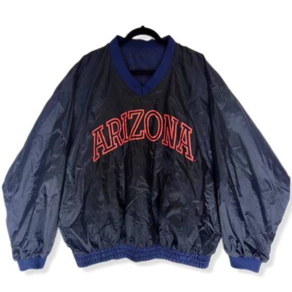 90s VTG Fan Gear Arizona Wildcats College Reversible Windbreaker-NWOT-Men's Lrg - Picture 1 of 2